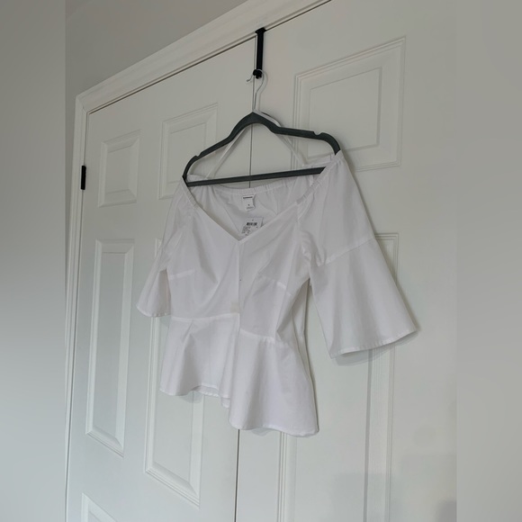 Club Monaco White Flared Sleeve Crop Top - Picture 4 of 7